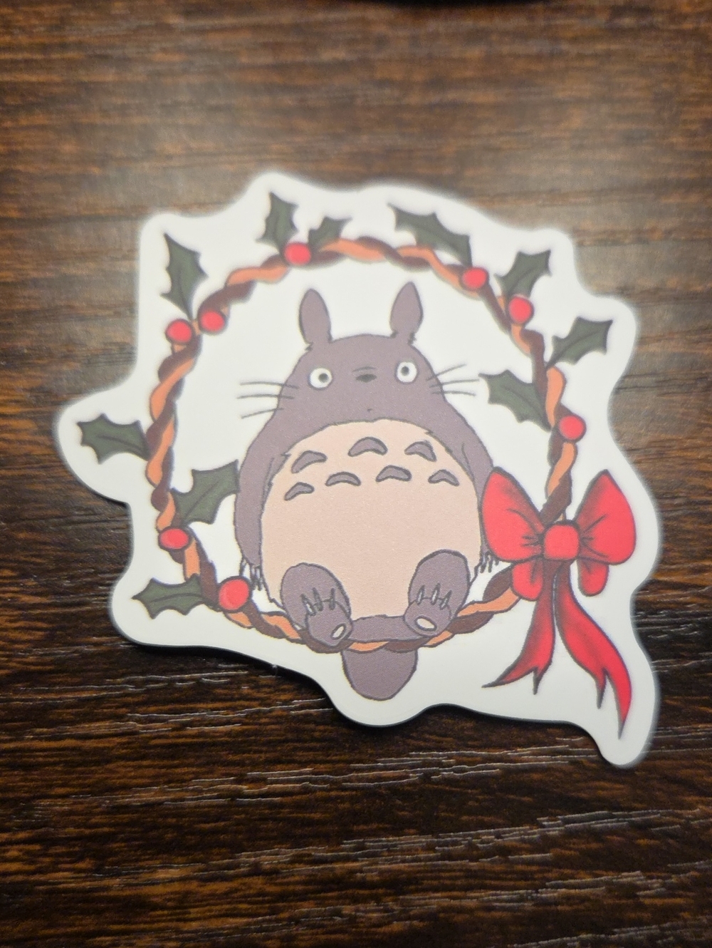 Inspired Gray Totoro Holiday Cat Sticker